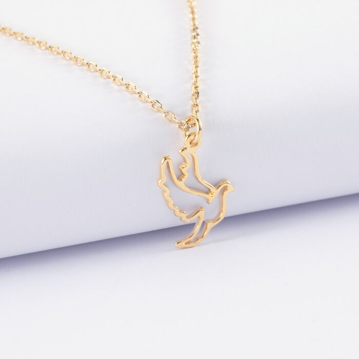 Pendentif enfant colombe plaqué or 18 mm