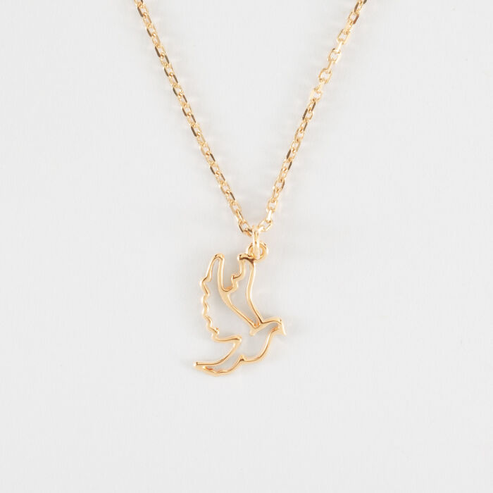 Pendentif enfant colombe plaqué or 18 mm