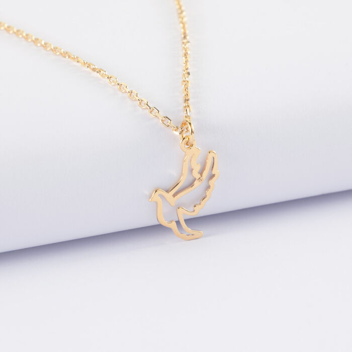 Pendentif enfant colombe plaqué or 18 mm