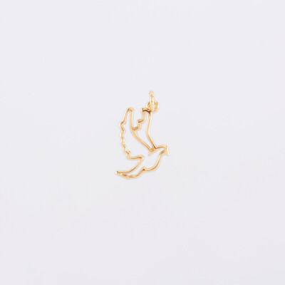 Breloque colombe plaqué or 18 mm - seule