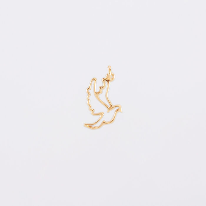 Breloque colombe plaqué or 18 mm - seule