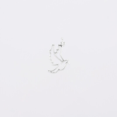 Breloque colombe argent 18 mm - Seule