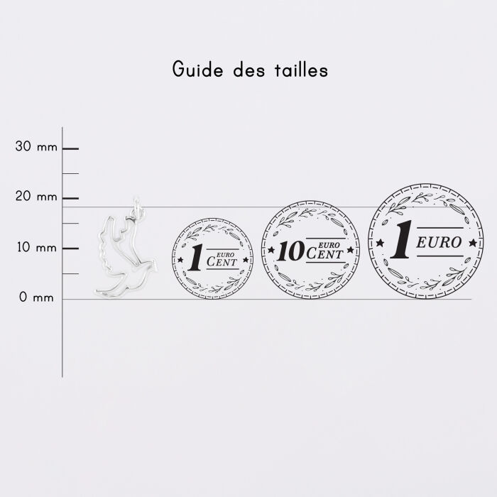 Breloque colombe argent 18 mm - pièces