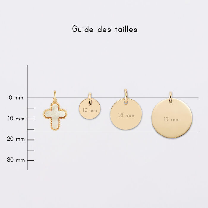 Breloque croix nacre plaqué or 16 mm
