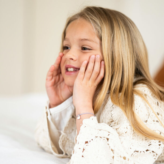 Bracciale bambini cuore smalto argento 10 mm