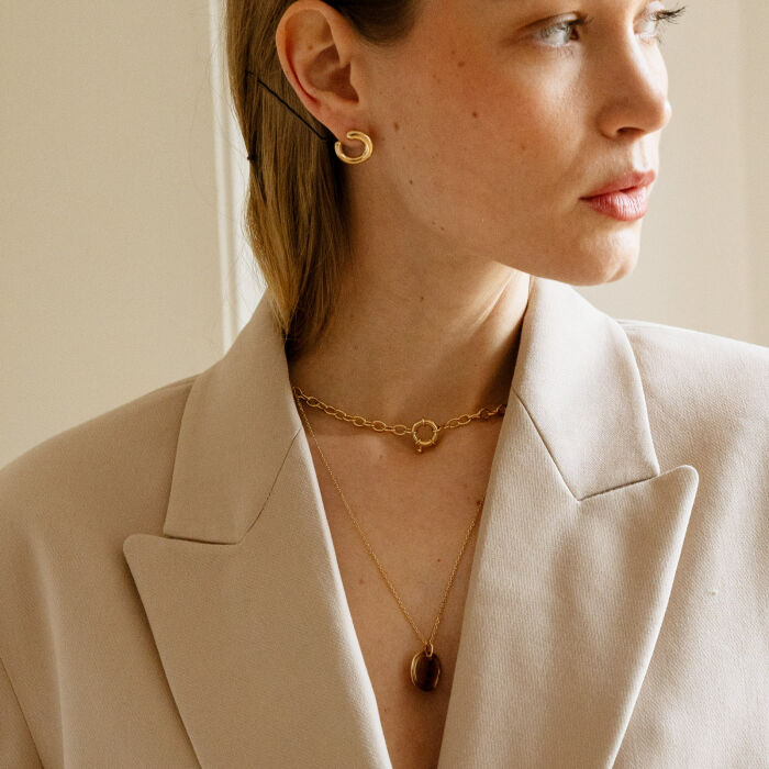 Collana catena chiusura marinaio placcata oro