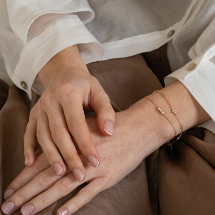 Bracciale catena scintillante placcata oro