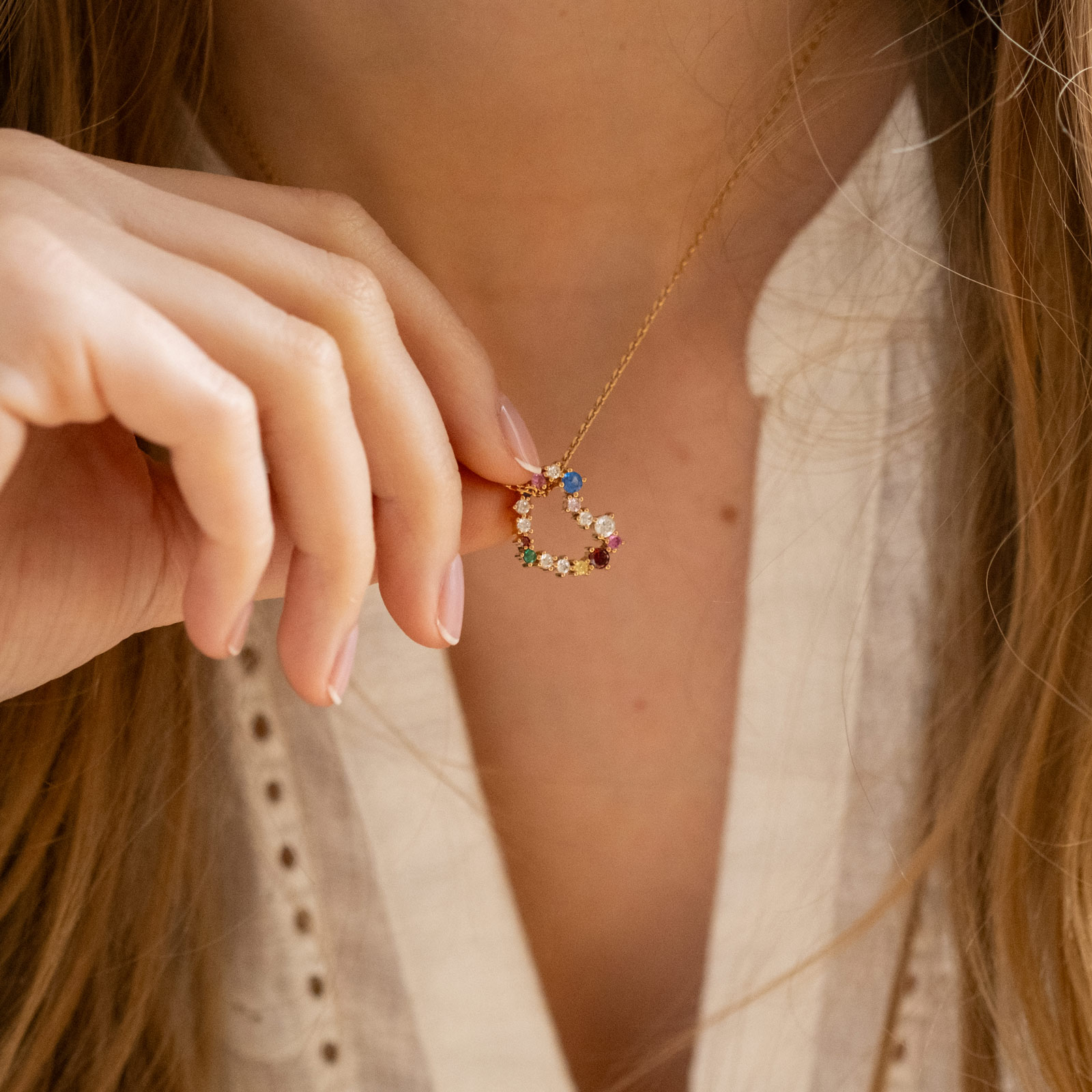 Collier à pendentif gravable rond scintillant | Plaqué or | Pandora nada