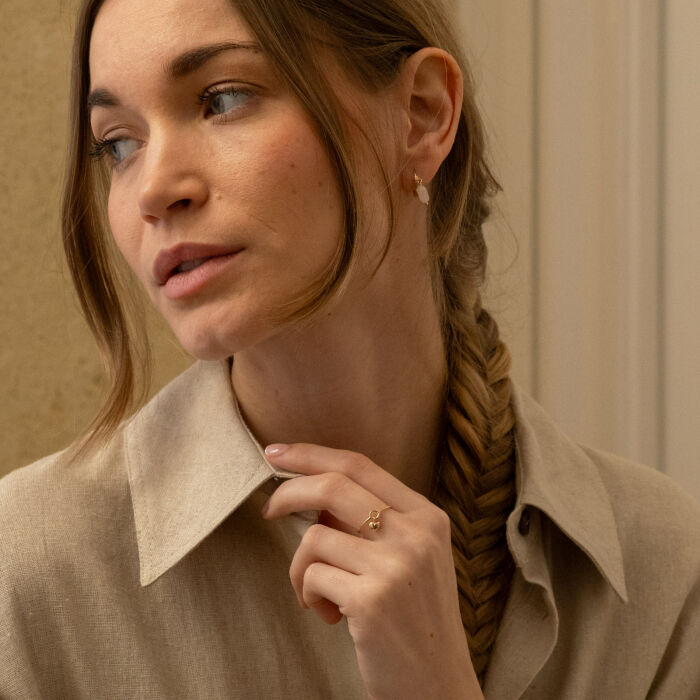 Anello mini cuore bombato placcato oro