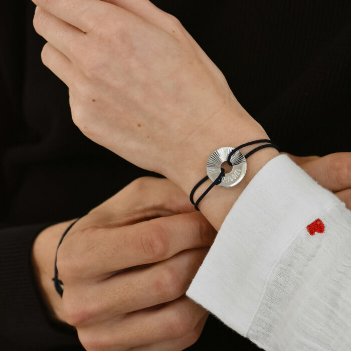 Pulsera personalizada diana grabada plata sol 20 mm