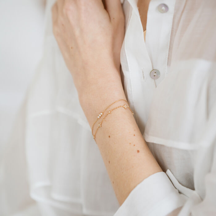 Gold-Plated Sparkle Chain Bracelet