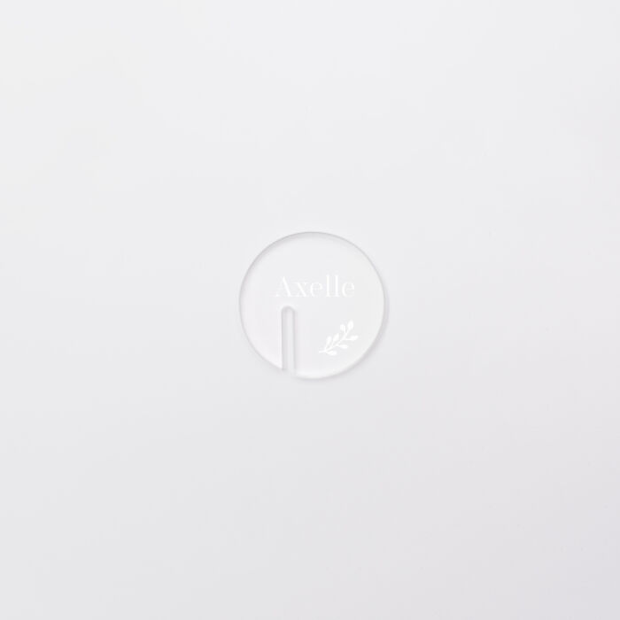 Marque-verre personnalisé prénoms invités acrylique givré 40x40 - Bohème