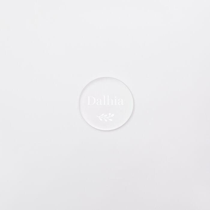 Marque-place personnalisé acrylique givré 45x45 - Bohème