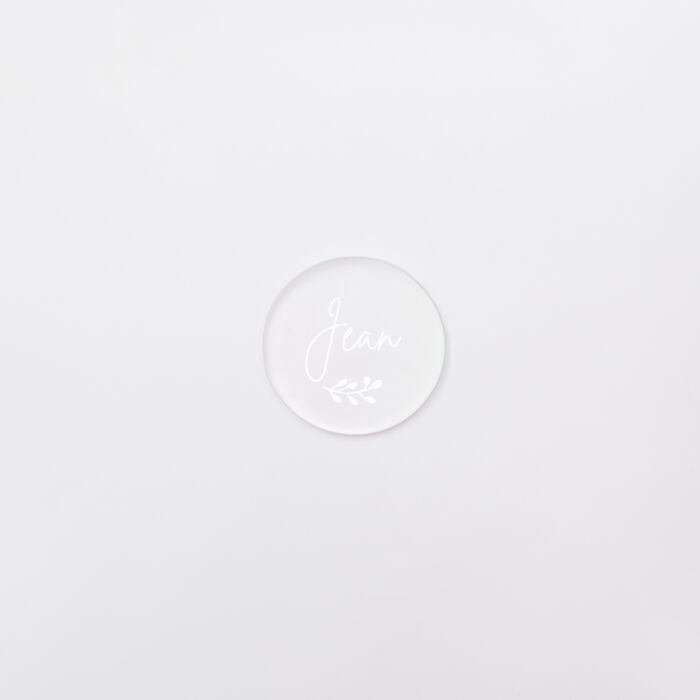 Marque-place personnalisé acrylique givré 45x45 - Bohème