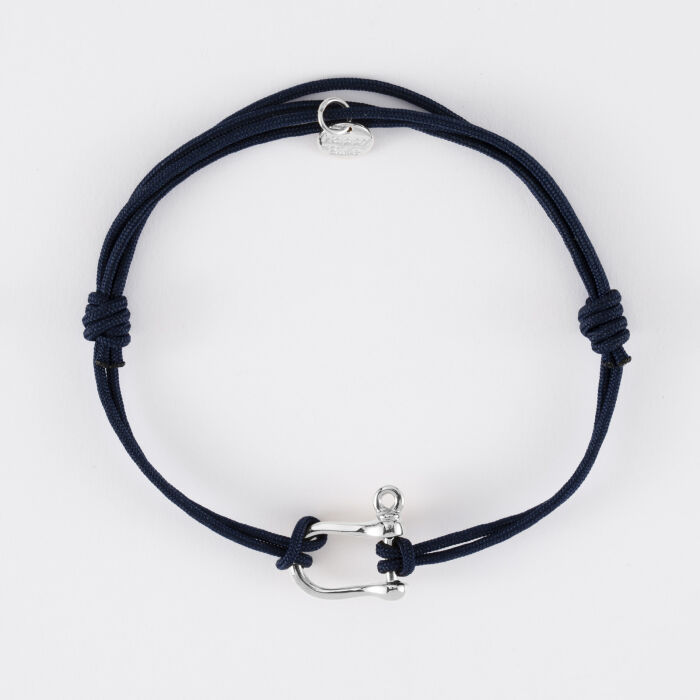 Bracelet homme cordon double manille argent 15 mm