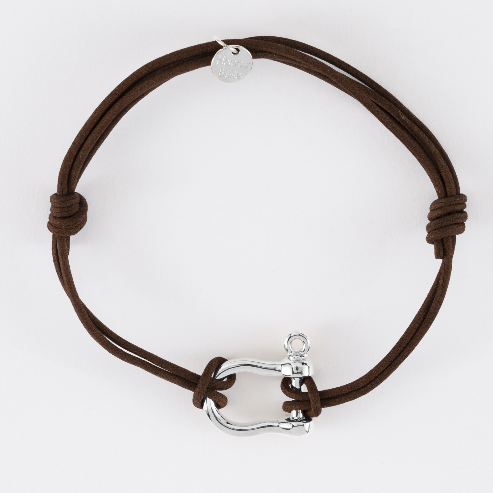 Bracelet Homme – Bracelet en cuir ressourcé avec bouton argenté | Fabrication française – Bandit Manchot