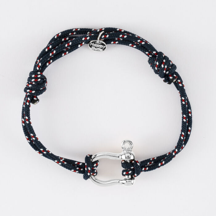 Bracelet homme cordage marin double manille argent 20 mm