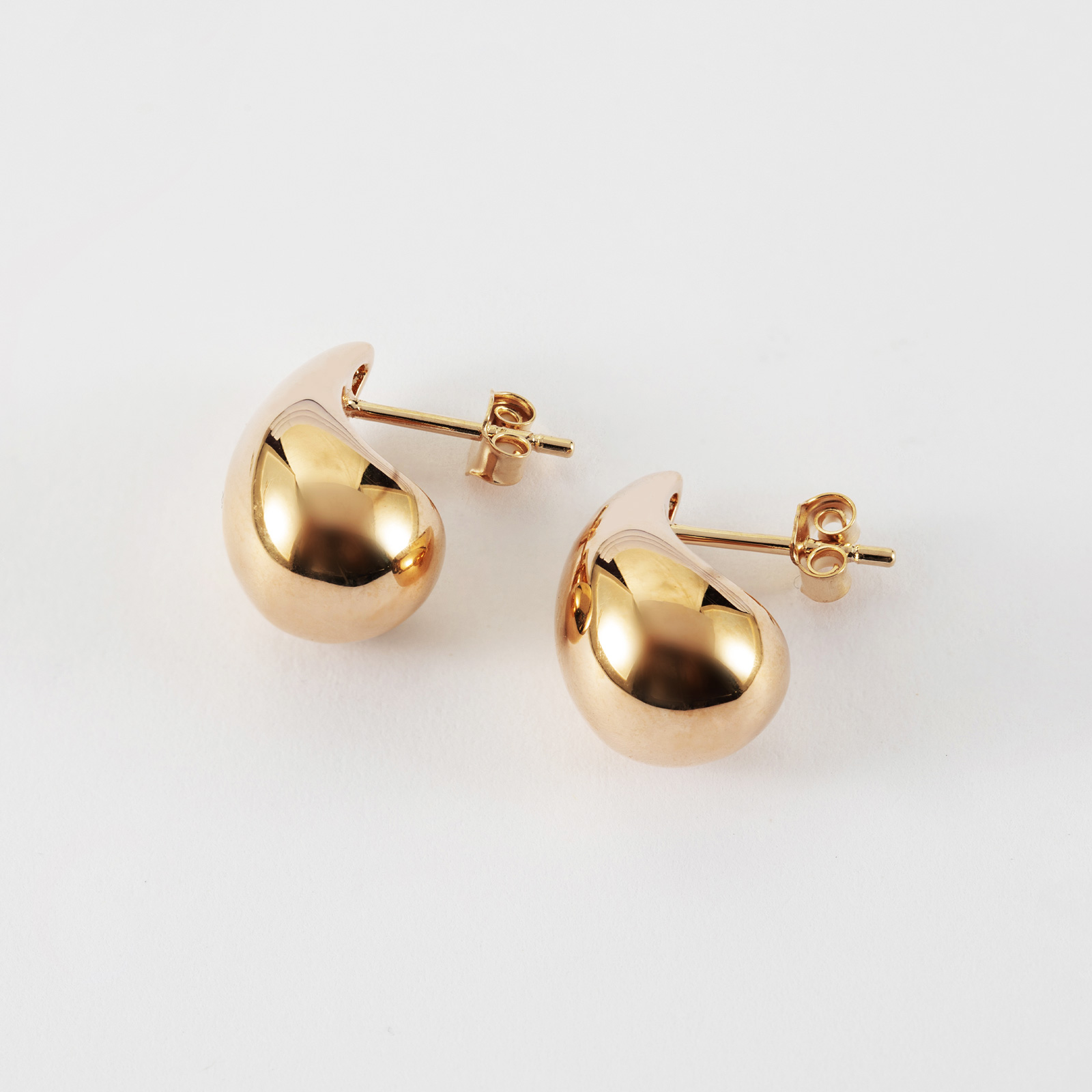 Boucles d'oreilles gouttes 18 mm puces plaqué or | HappyBulle