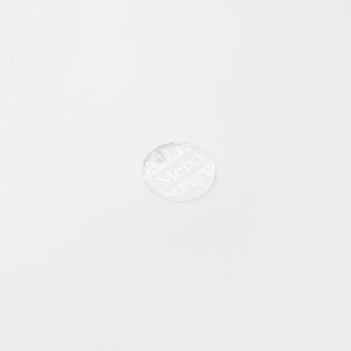 Etiquette cadeau illustrée Merci acrylique givré 35x35 - Bohème