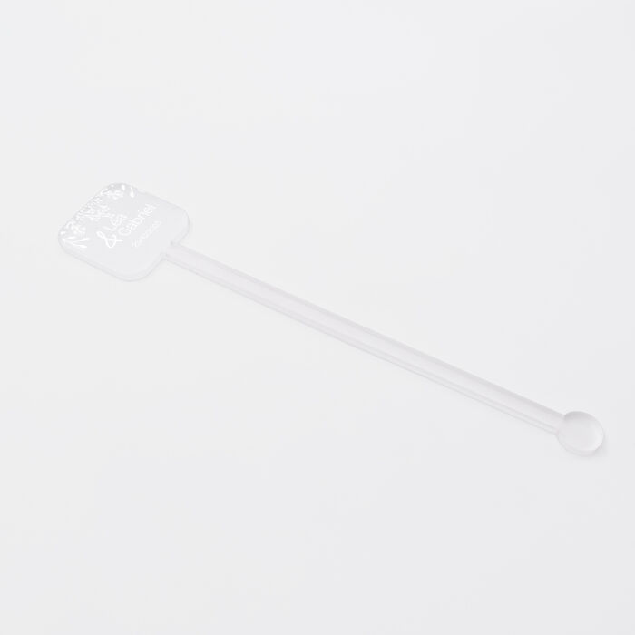 Touillette personnalisée mariés florale acrylique givré 30x160 - Bohème