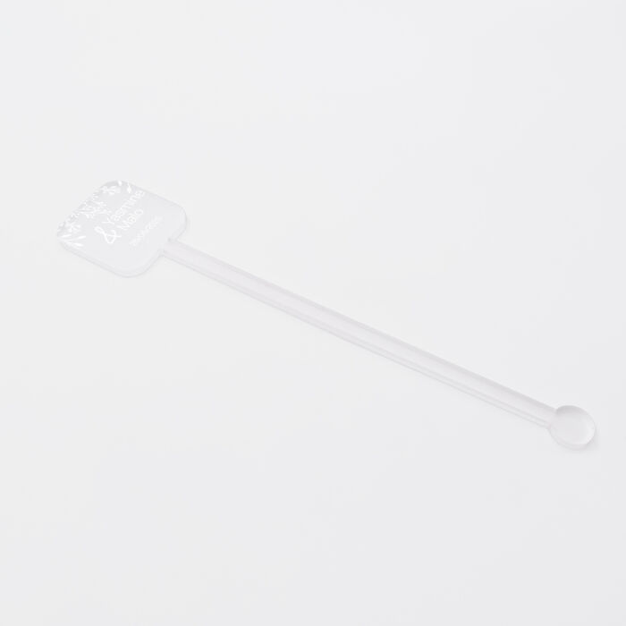 Touillette personnalisée mariés florale acrylique givré 30x160 - Bohème