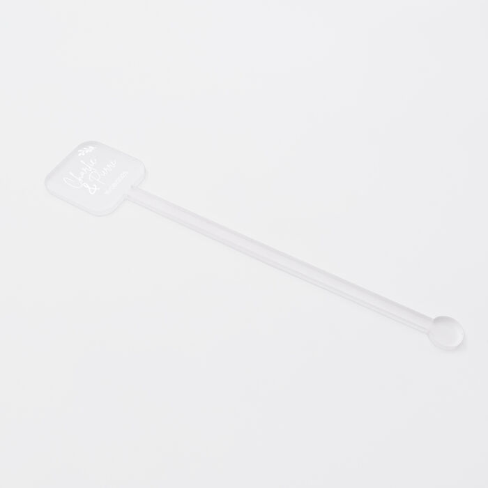 Touillette personnalisée mariés ornement acrylique givré 30x160 - Bohème