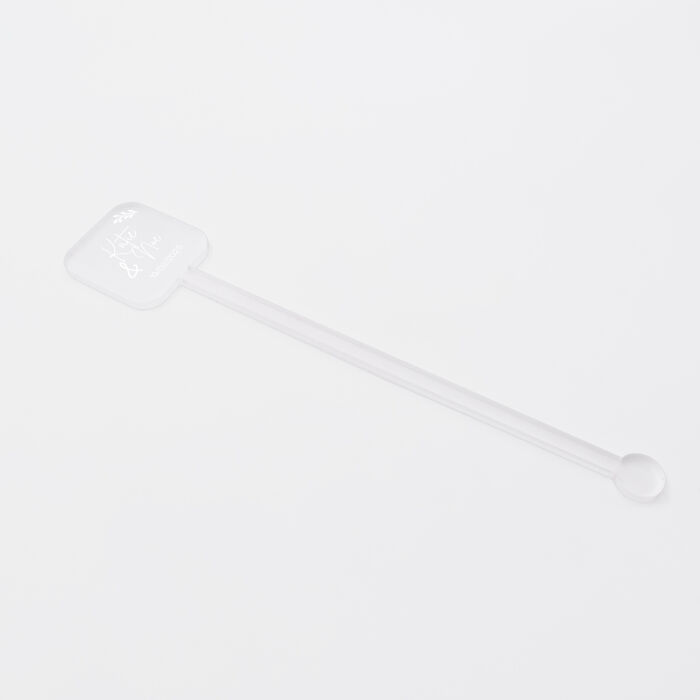 Touillette personnalisée mariés ornement acrylique givré 30x160 - Bohème