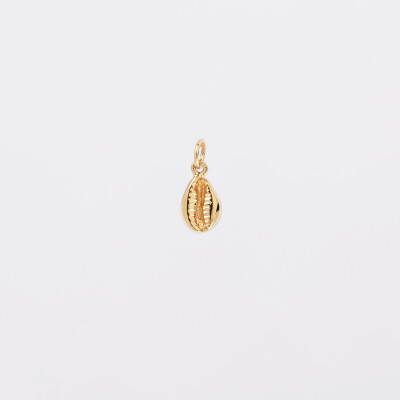 Breloque coquillage cauri plaqué or 10 mm - seul