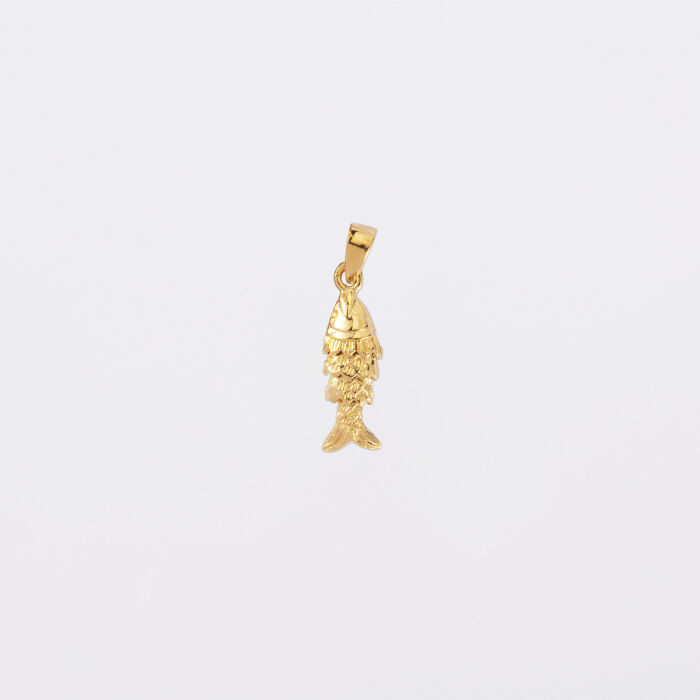 Breloque poisson articulé plaqué or 15 mm
