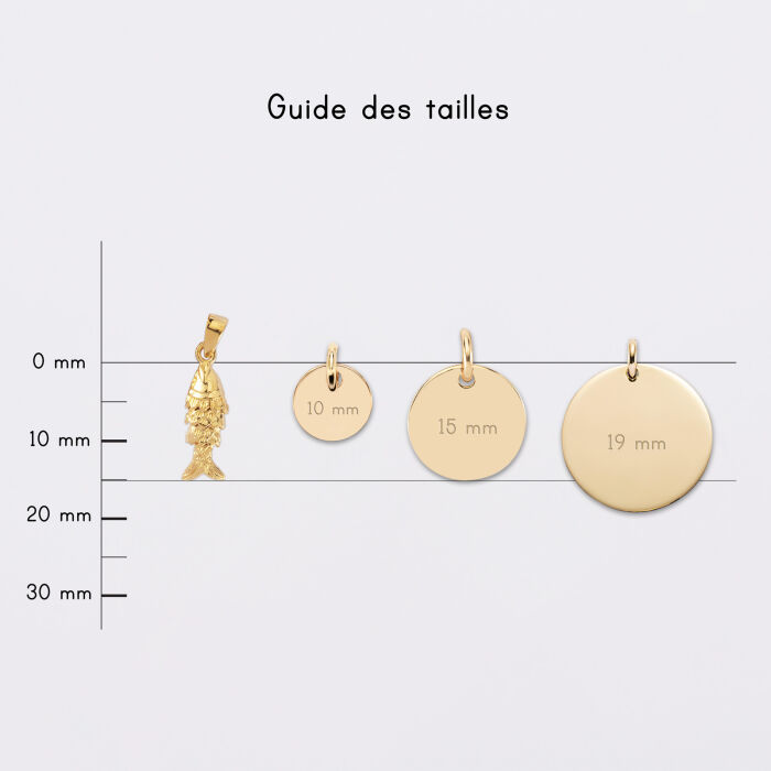 Breloque poisson articulé plaqué or 15 mm - comparaison pièce