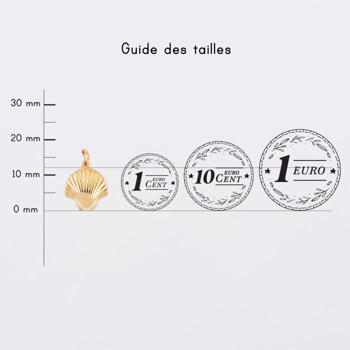 Breloque coquillage coque plaqué or 13 mm - comparaison pièce