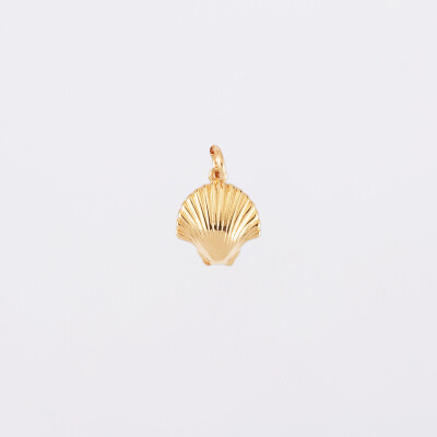 Breloque coquillage coque plaqué or 13 mm - sans chaîne