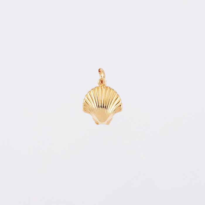 Breloque coquillage coque plaqué or 13 mm - sans chaîne