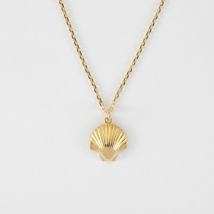 Pendentif coquillage coque plaqué or 13 mm - recto