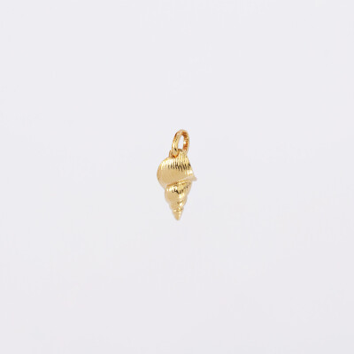 Breloque coquillage scalaire plaqué or 12 mm - sans chaîne