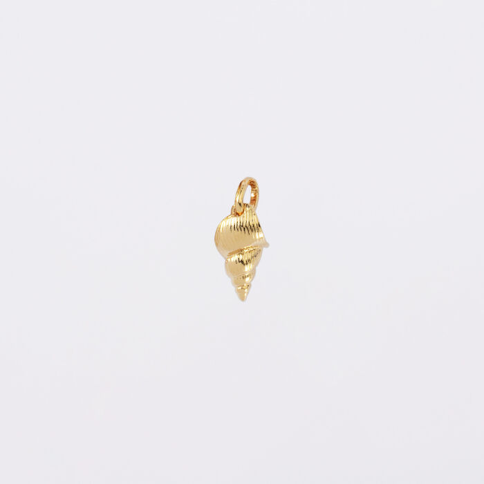 Breloque coquillage scalaire plaqué or 12 mm - sans chaîne