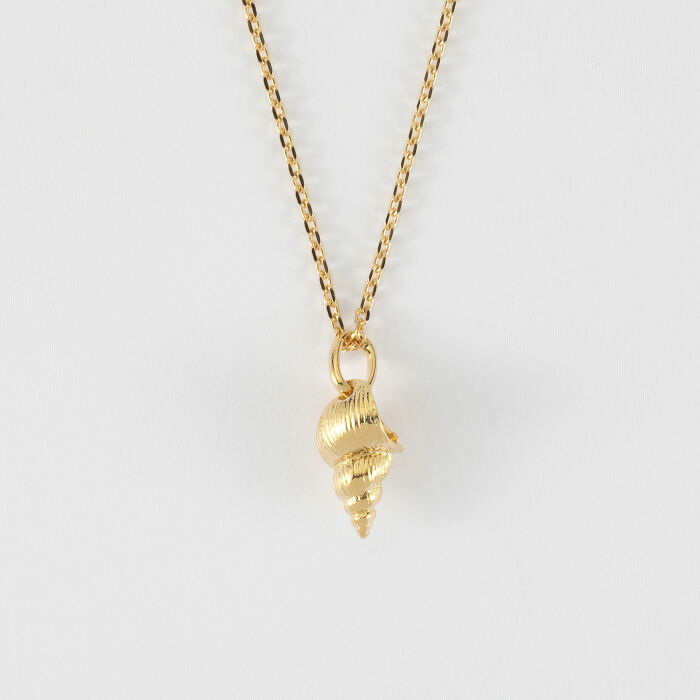 Pendentif coquillage scalaire plaqué or 12 mm - seul