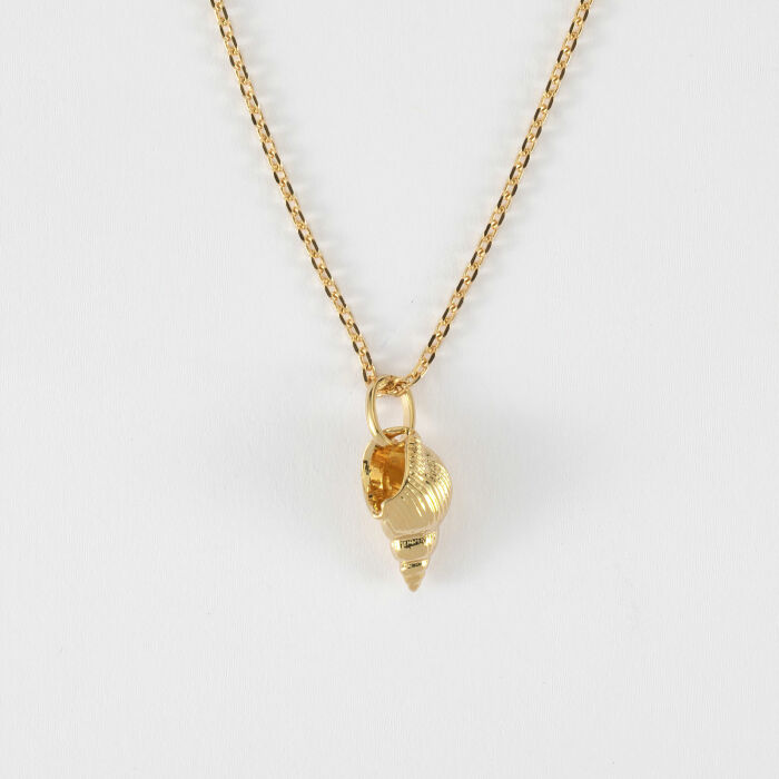 Pendentif coquillage scalaire plaqué or 12 mm - verso