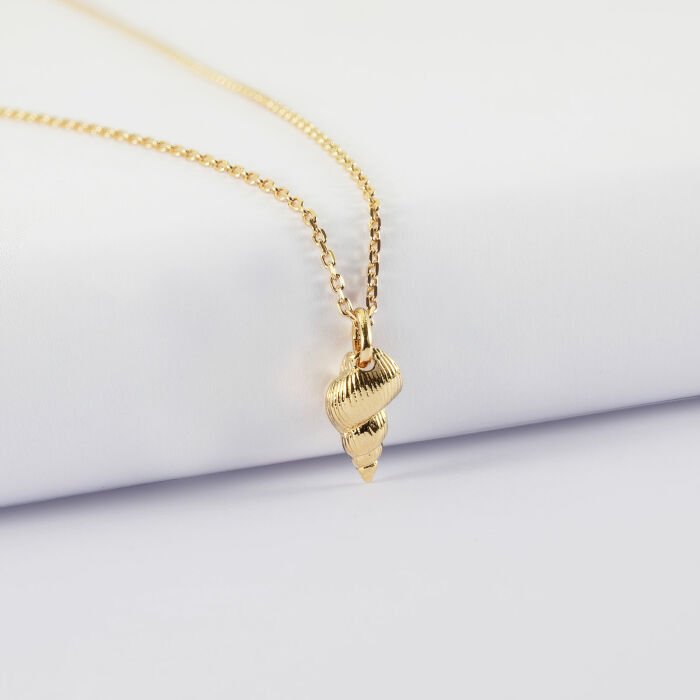 Pendentif coquillage scalaire plaqué or 12 mm - recto