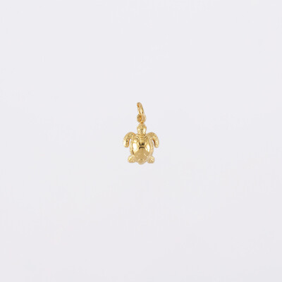 Breloque tortue plaqué or 10 mm