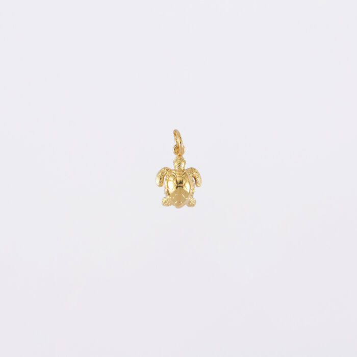 Breloque tortue plaqué or 10 mm