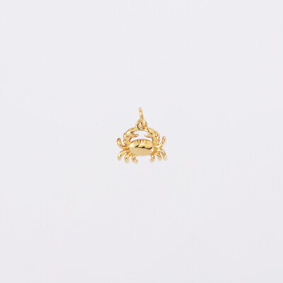Breloque crabe plaqué or 7x12 mm - crabe seul