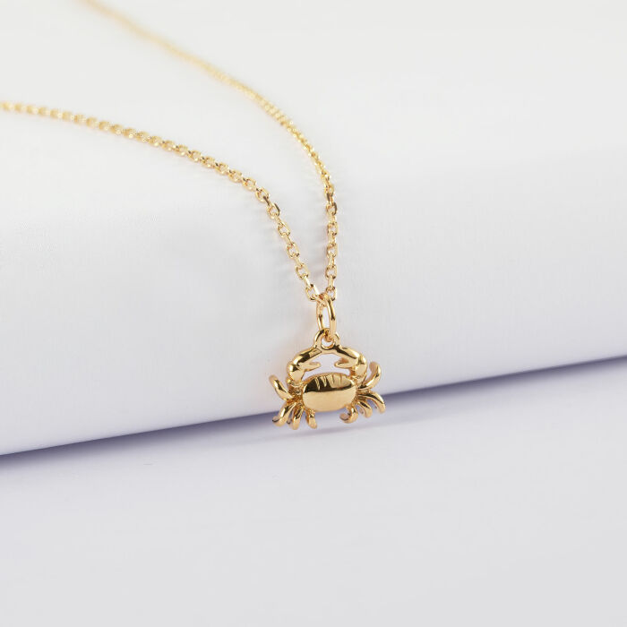 Pendentif crabe plaqué or 7x12 mm