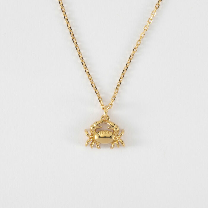 Pendentif crabe plaqué or 7x12 mm - crabe de face