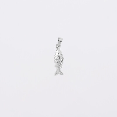 Breloque poisson articulé argent 15 mm sans chaîne