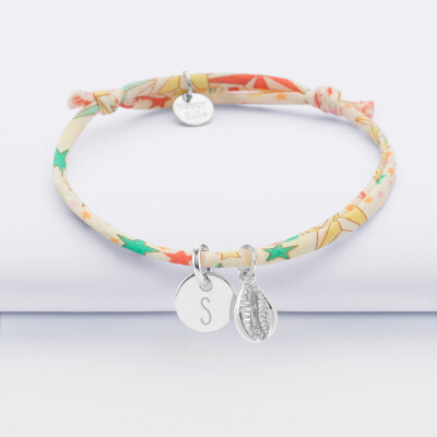 Bracelet enfant Liberty personnalisé médaille gravée argent 10 mm et breloque(s) summer - à composer