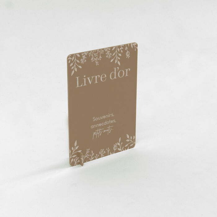 Panneau livre d'or illustré acrylique beige 243x346 - Bohème