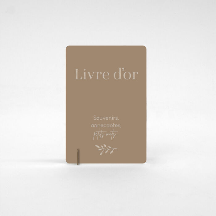 Panneau livre d'or illustré acrylique beige 243x346 - Bohème