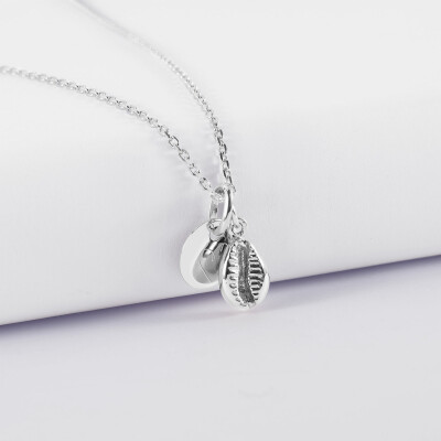 Pendentif personnalisé médaille gravée argent 10 mm et breloque(s) summer - à composer - pictogramme coeur