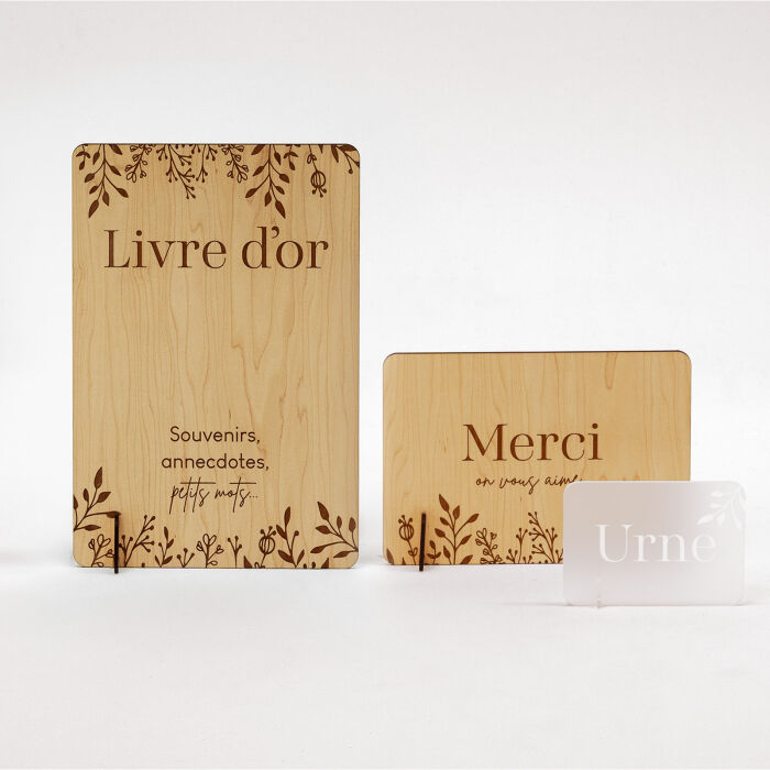 Panneau livre d'or illustré bois 243x346 - Bohème